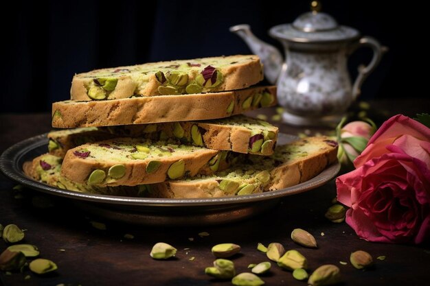 Pistachio Cardamom Rose Biscotti Rapture