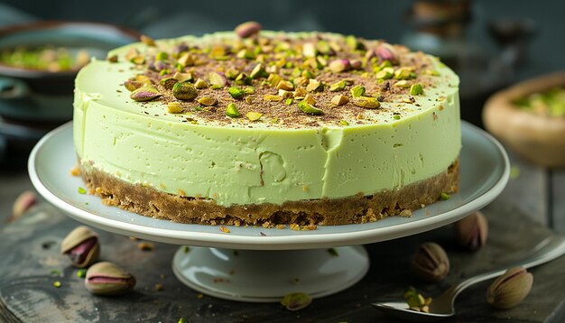 Pistachio cheesecake