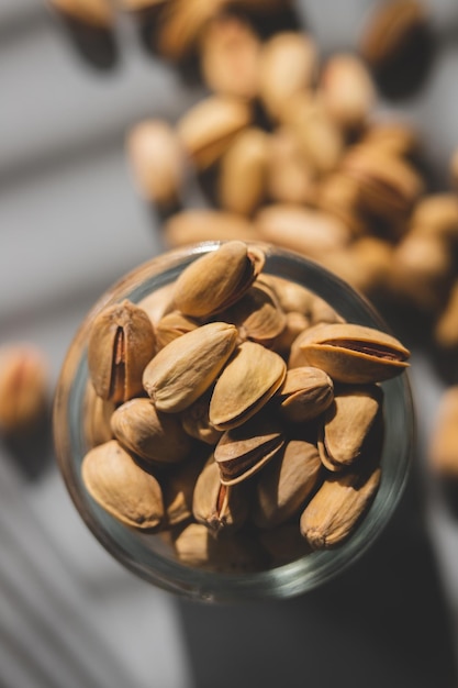 Pistachio nut Still life Pistachio in a large wine glass Pistachio close up