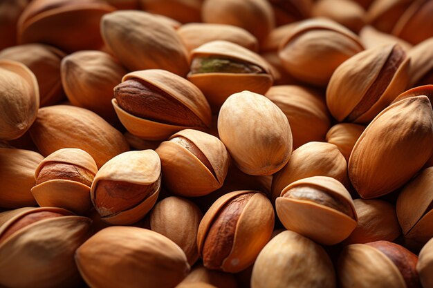 Foto pistacchi come primo piano sullo sfondo cibo sano