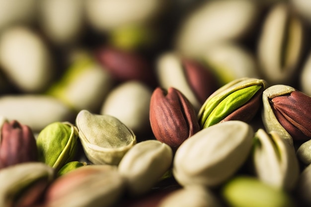 Pistachio nuts background Pistachio is a healthy vegetarian protein nutritious food generative ai