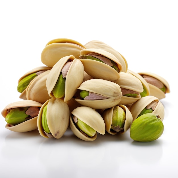 Pistachio nuts isolated on a white background