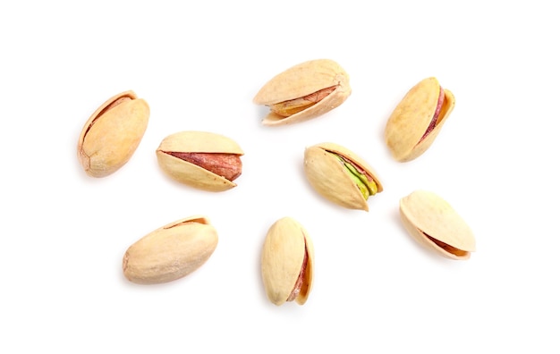 Pistachio nuts isolated on white