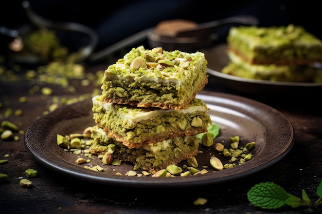 Pistachio oat squares vegan desserts list food