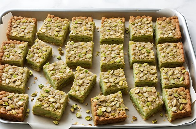 Photo pistachio oat squares