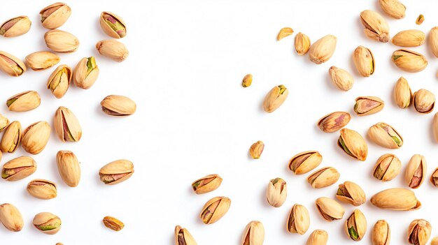Pistachio's als achtergrond geïsoleerd op witte achtergrond
