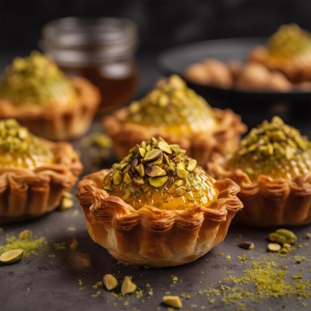 Photo pistachio tarts