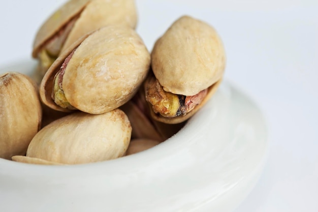 Pistachios on a bowl