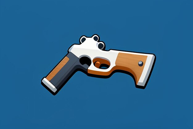 Pistol toy cartoon icon virtual item game prop simple style gun weapon illustration ui design