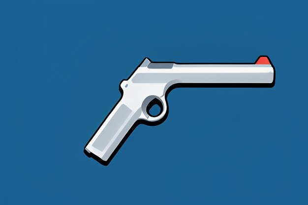 Pistol toy cartoon icon virtual item game prop simple style gun weapon illustration ui design