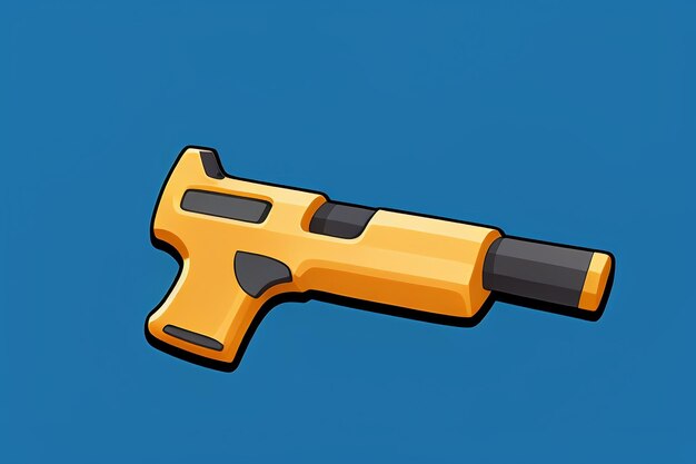 Pistol toy cartoon icon virtual item game prop simple style gun weapon illustration ui design