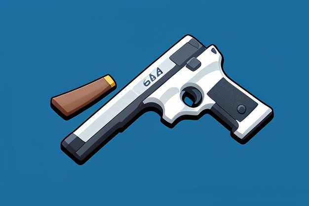 Pistol toy cartoon icon virtual item game prop simple style gun weapon illustration ui design