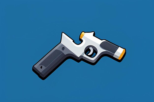 Pistol toy cartoon icon virtual item game prop simple style gun weapon illustration ui design