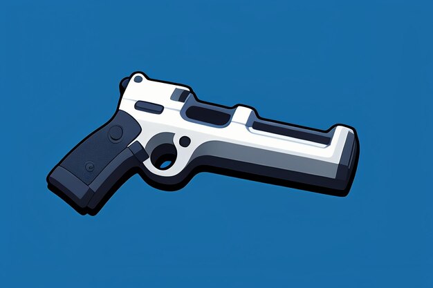 Pistol toy cartoon icon virtual item game prop simple style gun weapon illustration ui design