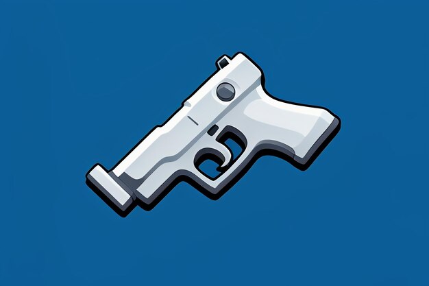 Pistol toy cartoon icon virtual item game prop simple style gun weapon illustration ui design