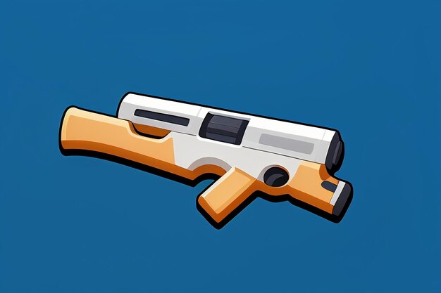 Pistol toy cartoon icon virtual item game prop simple style gun weapon illustration ui design