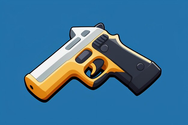 Pistol toy cartoon icon virtual item game prop simple style gun weapon illustration ui design