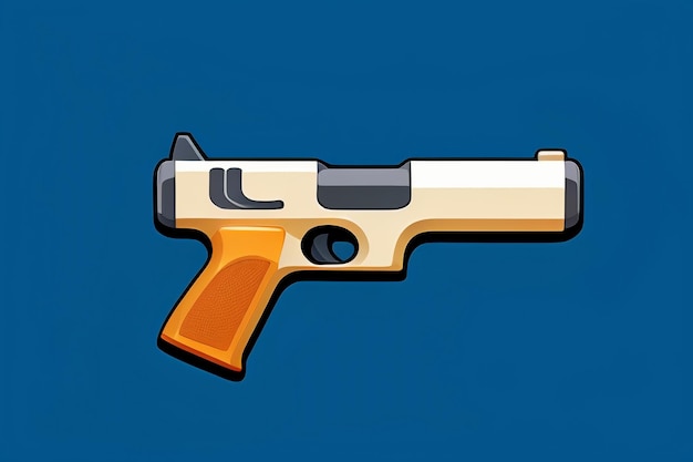 Pistol toy cartoon icon virtual item game prop simple style gun weapon illustration ui design
