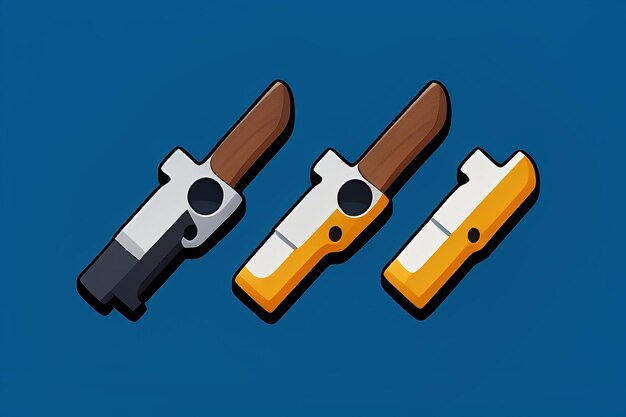 Pistol toy cartoon icon virtual item game prop simple style gun weapon illustration ui design