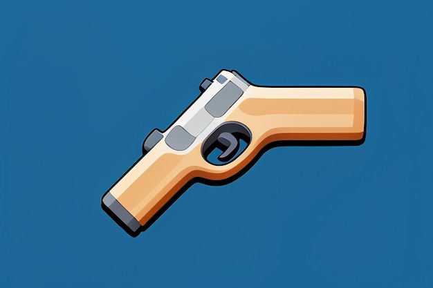 Pistol toy cartoon icon virtual item game prop simple style gun weapon illustration ui design