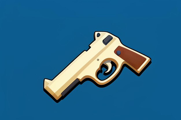 Pistol toy cartoon icon virtual item game prop simple style gun weapon illustration ui design