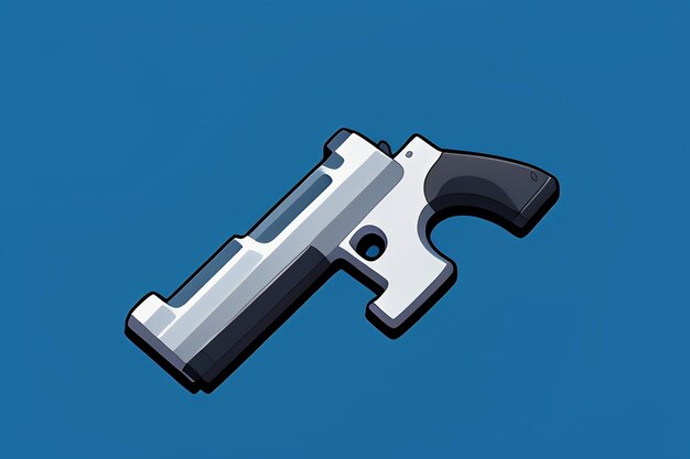 Pistol toy cartoon icon virtual item game prop simple style gun weapon illustration ui design