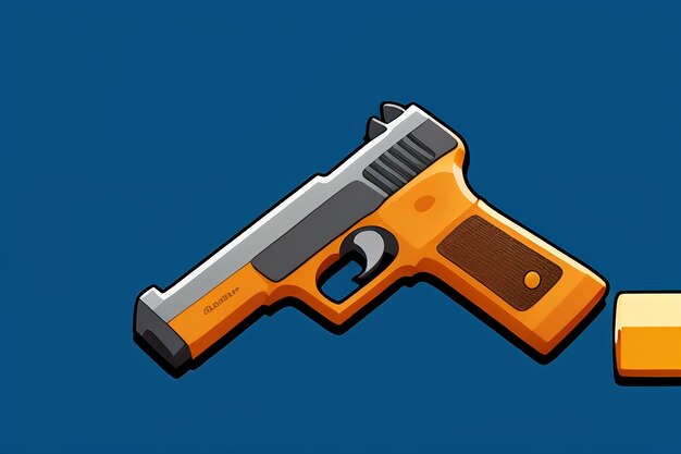 Pistol toy cartoon icon virtual item game prop simple style gun weapon illustration ui design