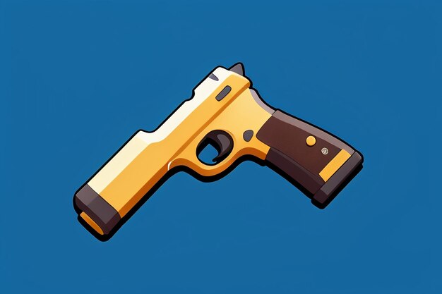 Pistol toy cartoon icon virtual item game prop simple style gun weapon illustration ui design