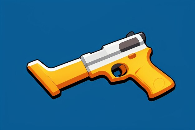 Pistol toy cartoon icon virtual item game prop simple style gun weapon illustration ui design