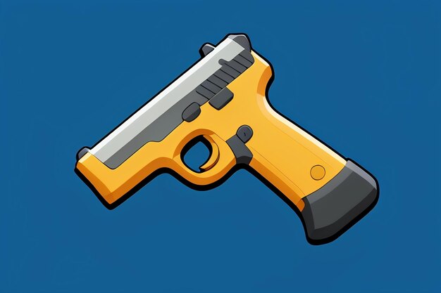 Pistol toy cartoon icon virtual item game prop simple style gun weapon illustration ui design