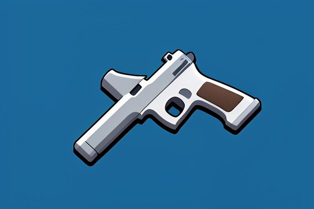 Pistol toy cartoon icon virtual item game prop simple style gun weapon illustration ui design