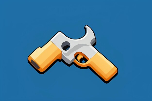 Pistol toy cartoon icon virtual item game prop simple style gun weapon illustration ui design