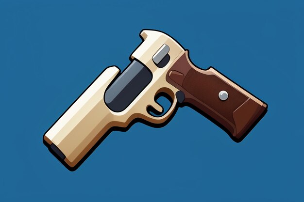 Pistol toy cartoon icon virtual item game prop simple style gun weapon illustration ui design