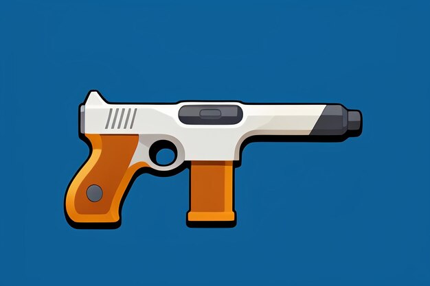 Pistol toy cartoon icon virtual item game prop simple style gun weapon illustration ui design