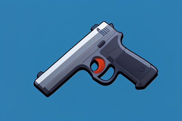 Pistol toy cartoon icon virtual item game prop simple style gun weapon illustration ui design