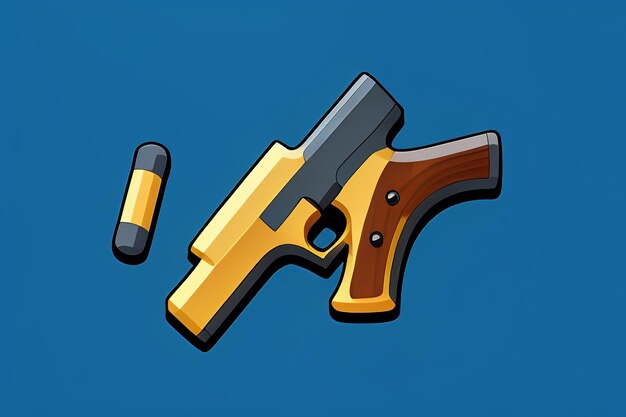 Pistol toy cartoon icon virtual item game prop simple style gun weapon illustration ui design