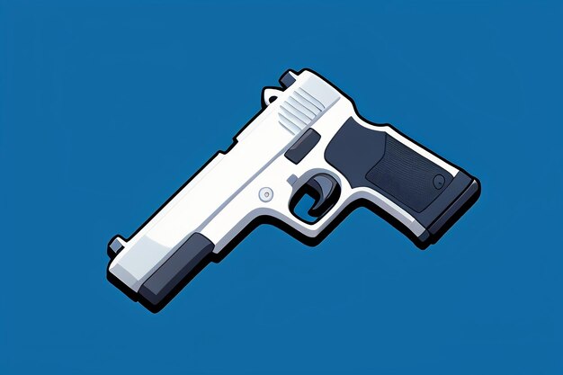 Pistol toy cartoon icon virtual item game prop simple style gun weapon illustration ui design