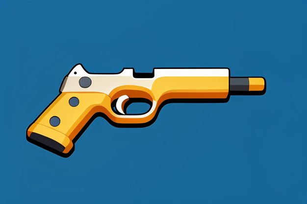 Pistol toy cartoon icon virtual item game prop simple style gun weapon illustration ui design