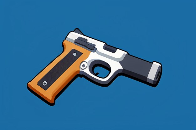 Pistol toy cartoon icon virtual item game prop simple style gun weapon illustration ui design