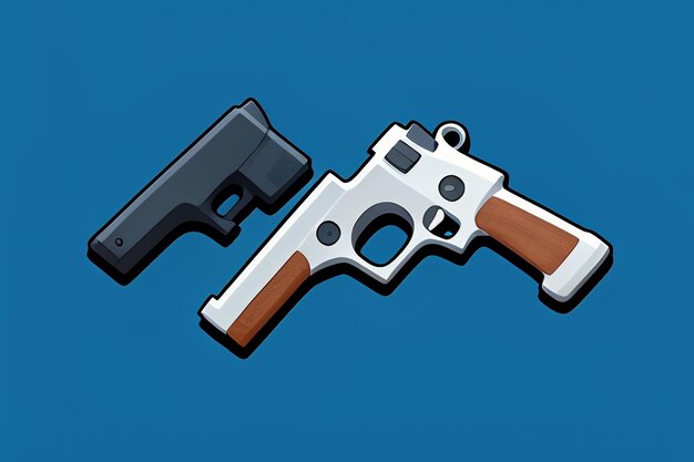 Pistol toy cartoon icon virtual item game prop simple style gun weapon illustration ui design