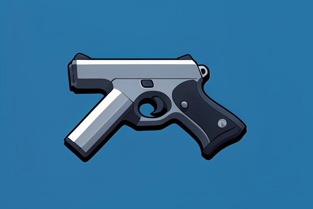 Pistol toy cartoon icon virtual item game prop simple style gun weapon illustration ui design