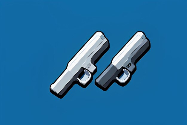 Pistol toy cartoon icon virtual item game prop simple style gun weapon illustration ui design