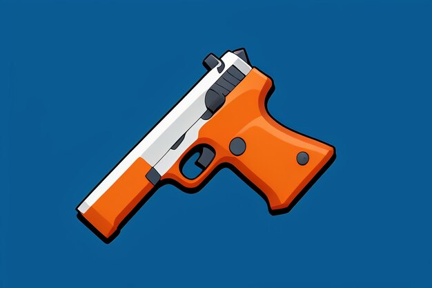 Pistol toy cartoon icon virtual item game prop simple style gun weapon illustration ui design