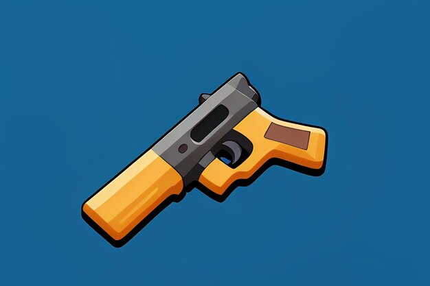 Pistol toy cartoon icon virtual item game prop simple style gun weapon illustration ui design