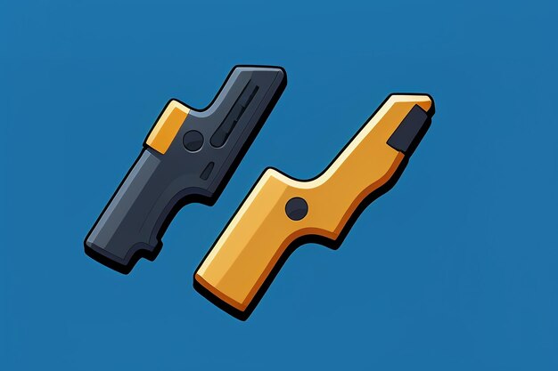 Pistol toy cartoon icon virtual item game prop simple style gun weapon illustration ui design