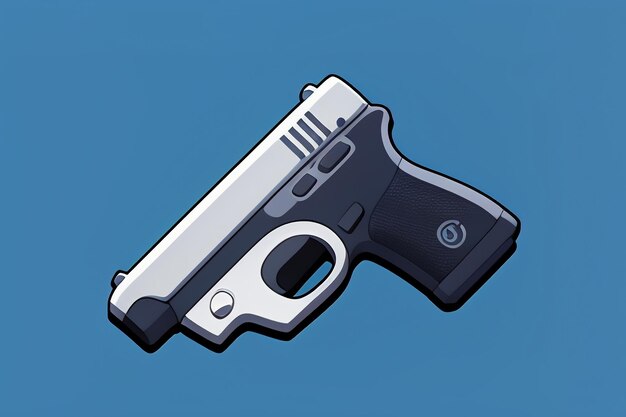 Pistol toy cartoon icon virtual item game prop simple style gun weapon illustration ui design