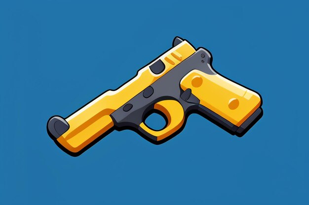 Pistol toy cartoon icon virtual item game prop simple style gun weapon illustration ui design