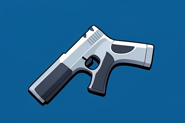 Pistol toy cartoon icon virtual item game prop simple style gun weapon illustration ui design