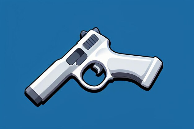 Pistol toy cartoon icon virtual item game prop simple style gun weapon illustration ui design