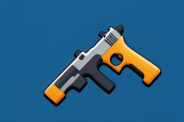 Pistol toy cartoon icon virtual item game prop simple style gun weapon illustration ui design